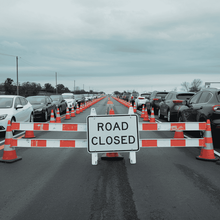 A roadblock symbolizing the challenges families may face during the adoption process in Nevada.