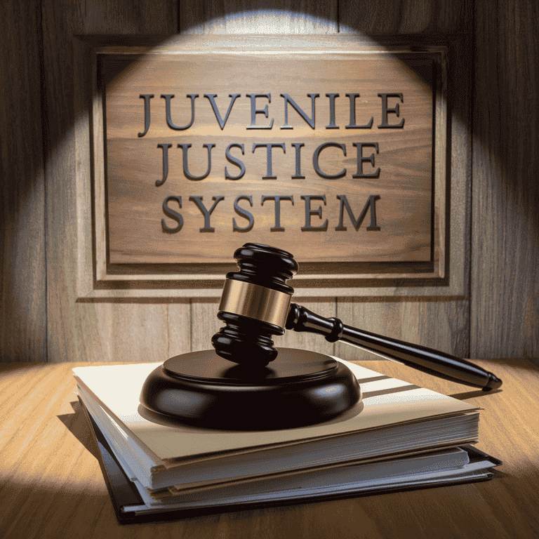  A gavel placed on top of legal documents, representing the juvenile justice system.