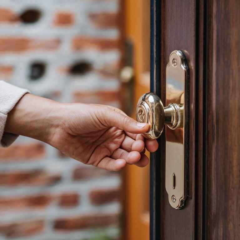 Person locking a door, representing actions to avoid theft accusations.