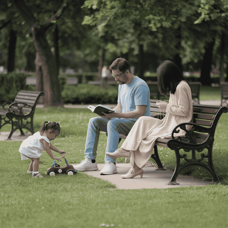 A family enjoying a picnic in a park, representing the importance of guardianship and family unity.