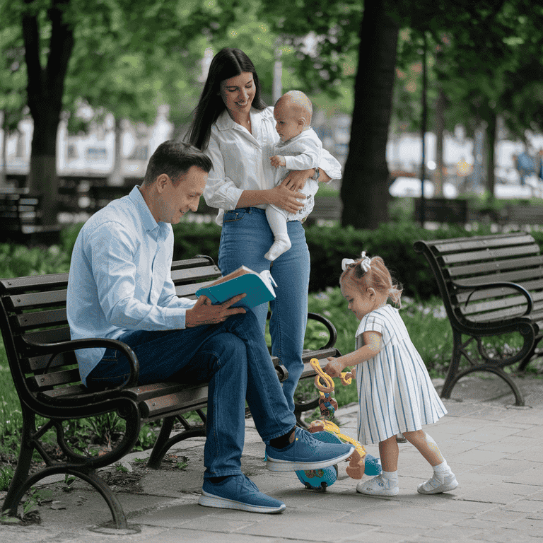 A joyful family enjoying a day at the park, representing the importance of healthy relationships after a custody decision.