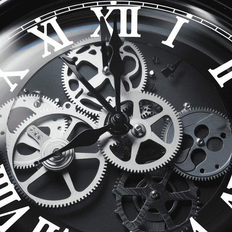 A close-up of a clock with gears, representing the complexities of delaying or stopping the divorce process.