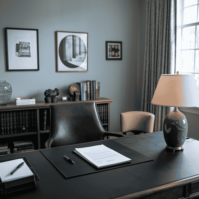 Legal documents related to guardianship filing on a desk.