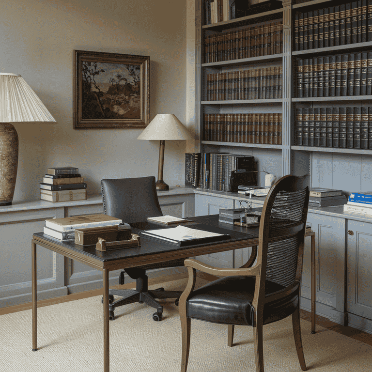 A legal office with paperwork, representing the process of terminating guardianship.