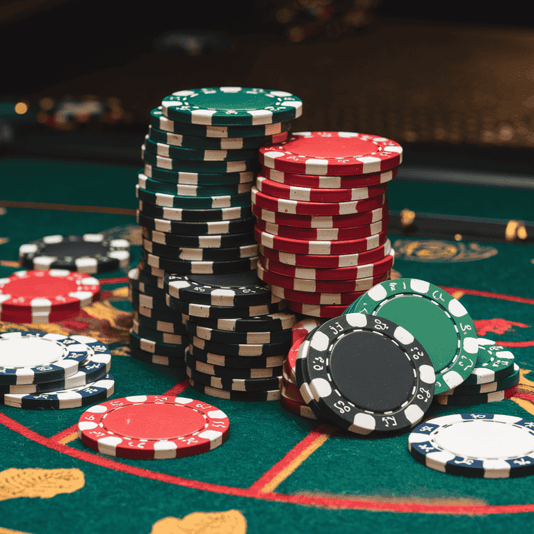 Casino chips representing various types of compensation