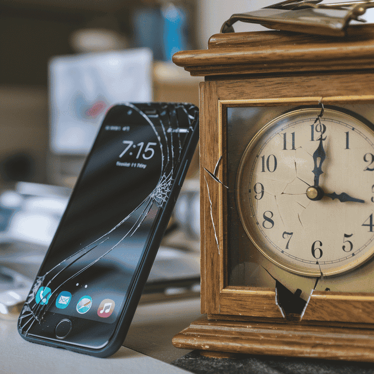 A phone and a clock, representing the importance of availability and timely communication.