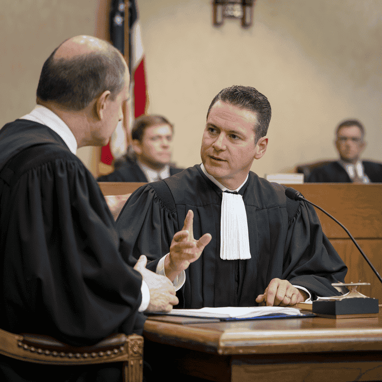 Attorney presenting a defense case in a courtroom during a Vicodin DUI trial.