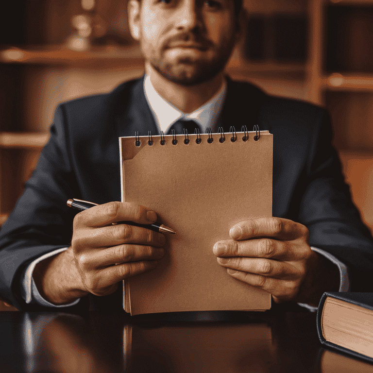 A person contemplating legal strategies, illustrating the thoughtful process involved in defending against disorderly conduct charges.