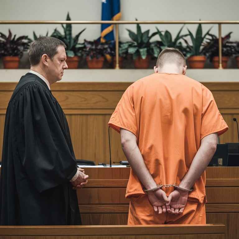 A courtroom scene showing the defendant facing legal proceedings, symbolizing the penalties for a DUI conviction involving sleeping pills.