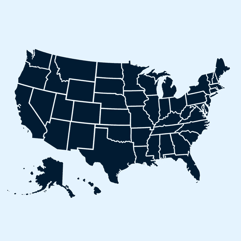 A U.S. map highlighting different states, symbolizing the variations in manslaughter laws.