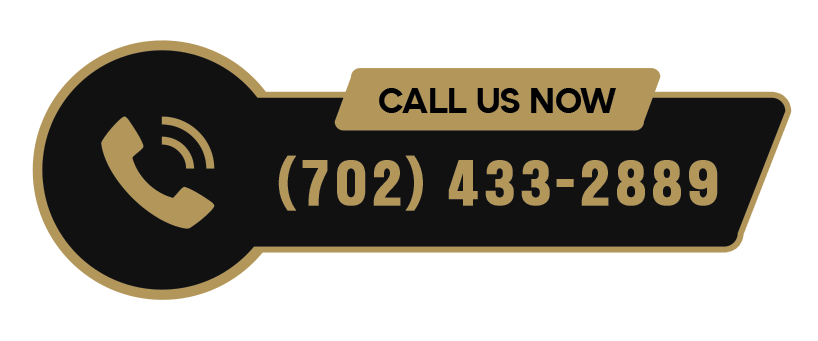 Call us now graphic with a phone icon and the phone number (702) 433-2889 in bold gold and black colors, encouraging immediate contact for assistance.