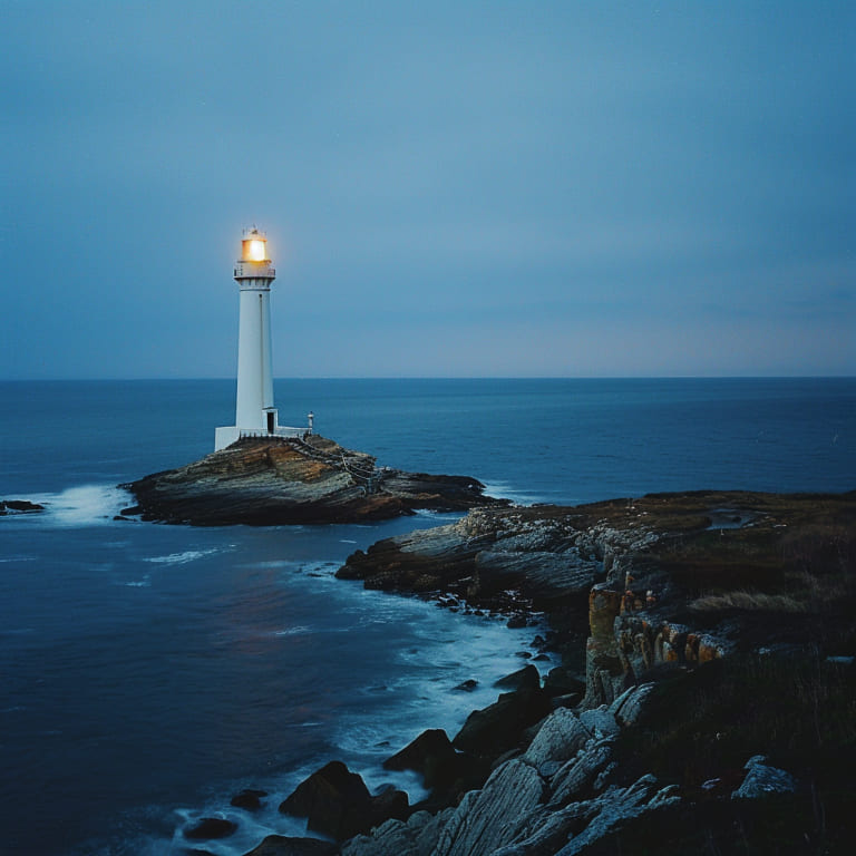 Lighthouse on a coastline with its beacon illuminating the surrounding area, representing the guidance provided by additional resources