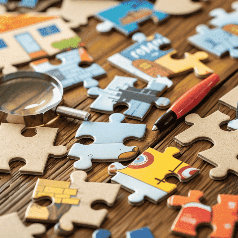 Puzzle pieces representing the various components of an adoption home study