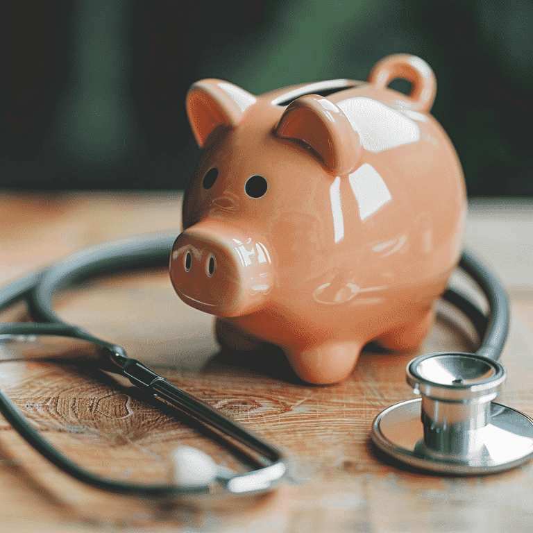 Child's piggy bank with a stethoscope, representing what to expect in a child support case