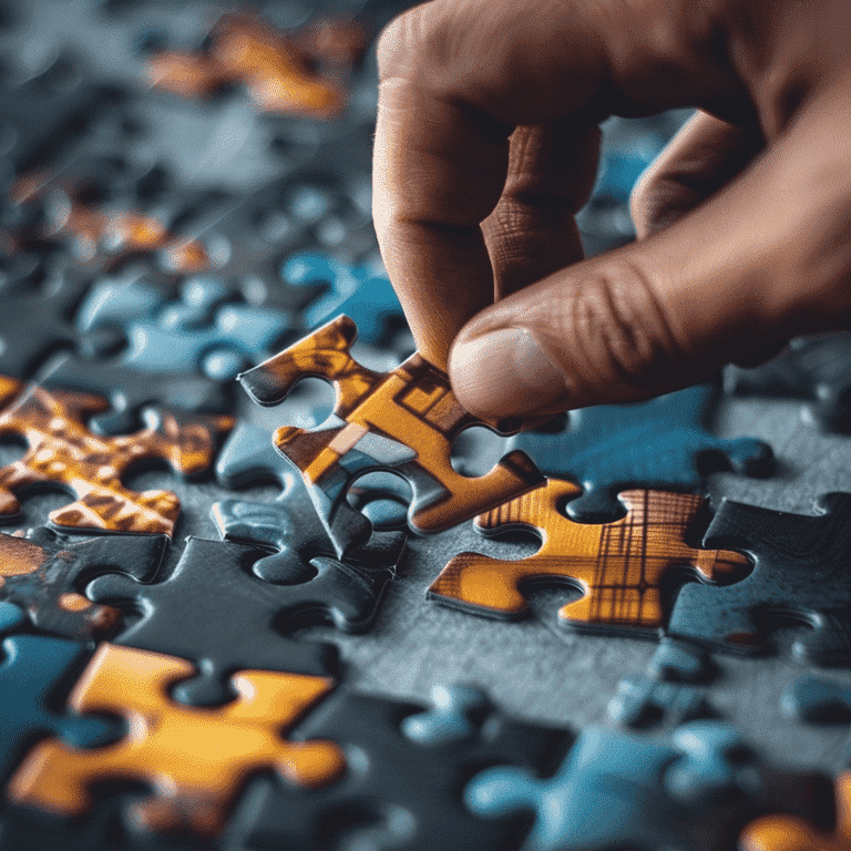 Puzzle piece being separated from a complete puzzle, representing the key differences between legal separation and divorce