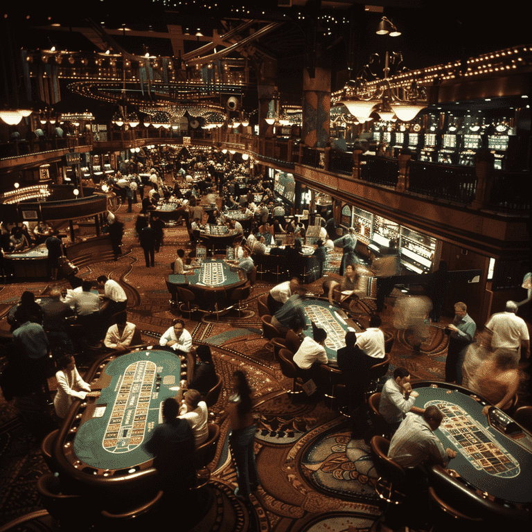 A crowded casino floor in Las Vegas, illustrating the practical challenges of card counting