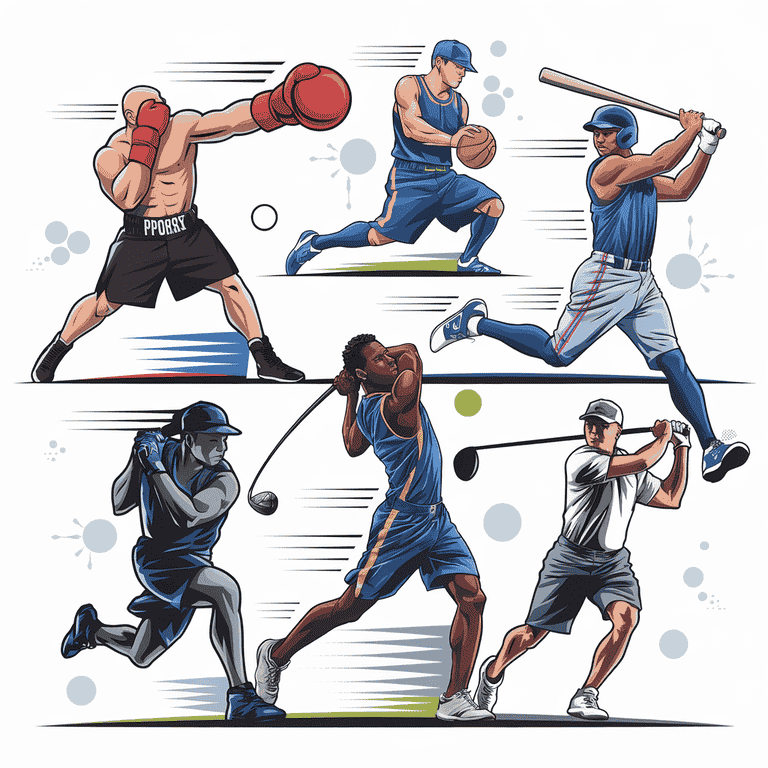 Athletes competing in multiple sports, illustrating the excitement of live betting.