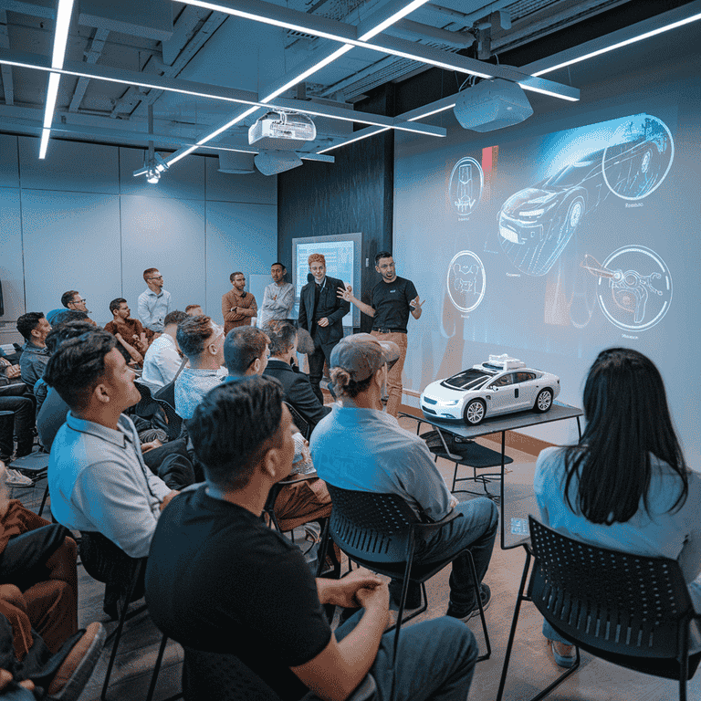 Public workshop on autonomous vehicle technology with diverse attendees