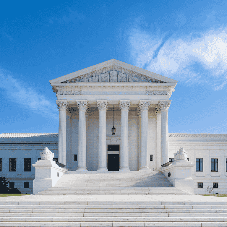 Courthouse exterior representing the judicial system and appeals process.