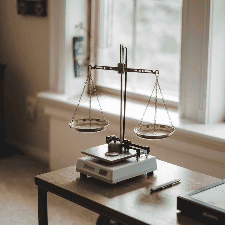 A balanced legal scale representing the concept of justice and defenses in court cases.