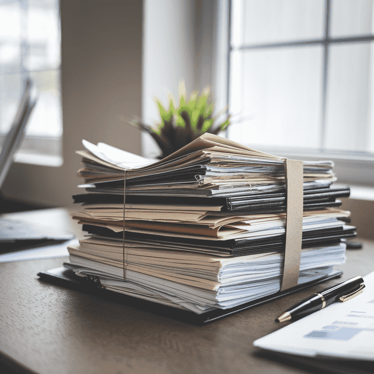 Stack of official documents, including a driver's license, Social Security card, and birth certificate, required for a name change petition.