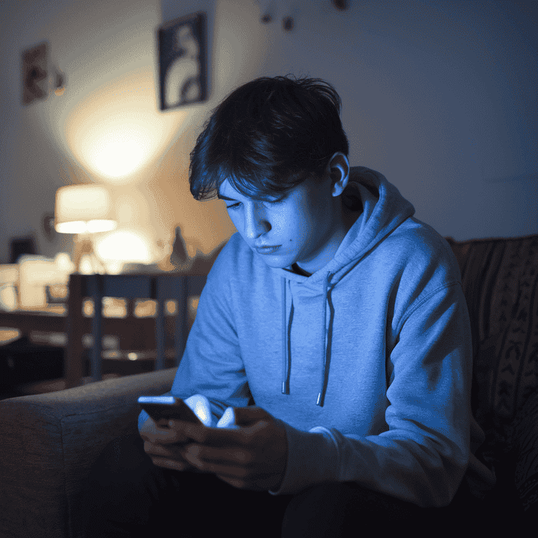 Isolated teenager affected by cyberbullying