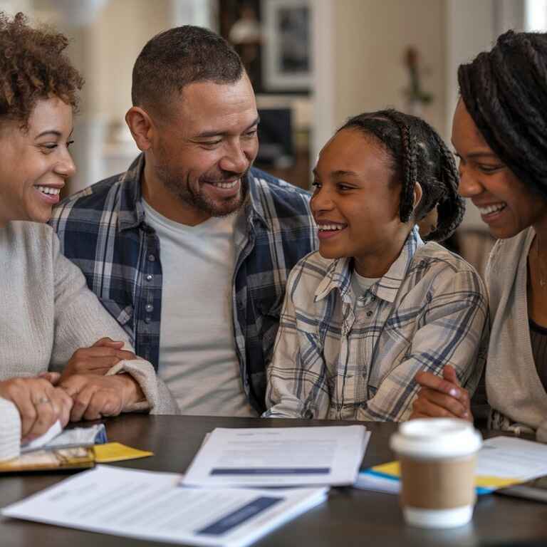 Family discussing estate plans and future decisions