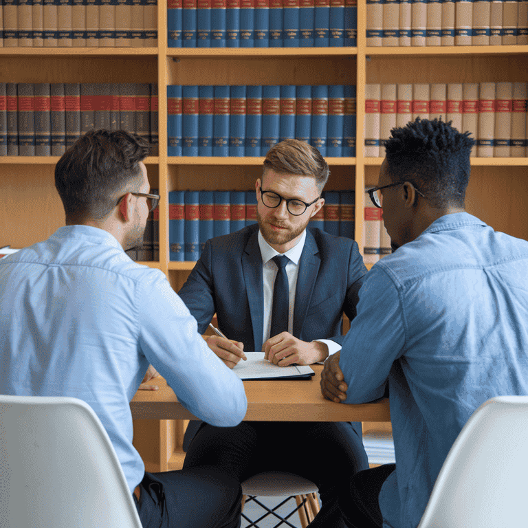 Same-sex couple consulting with an estate planning attorney.