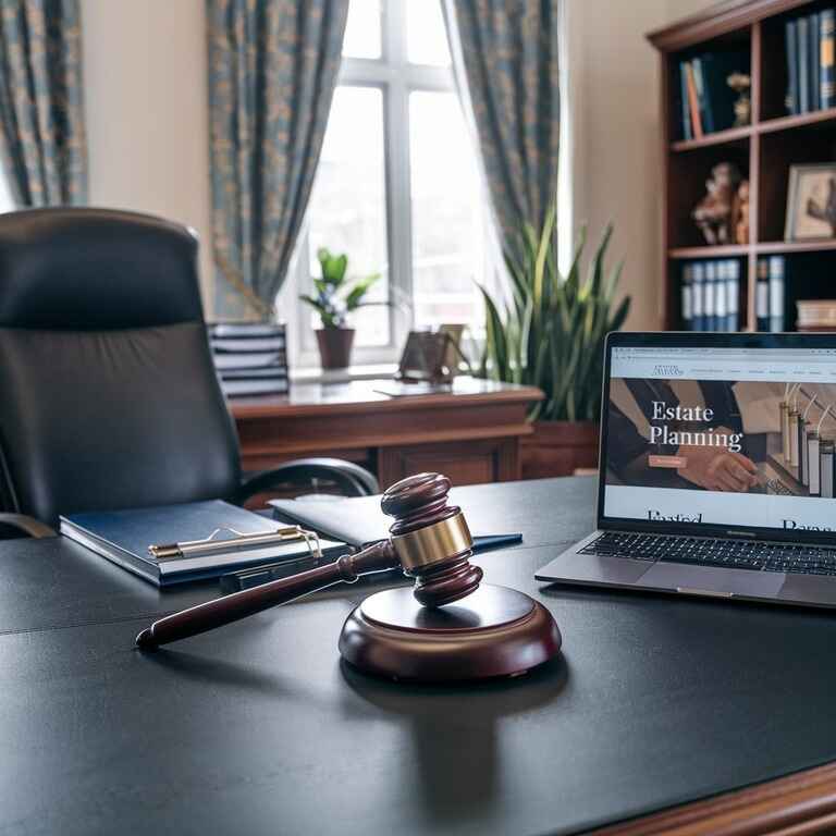 A professional office desk with estate planning documents and legal tools, symbolizing the process of working with an attorney.