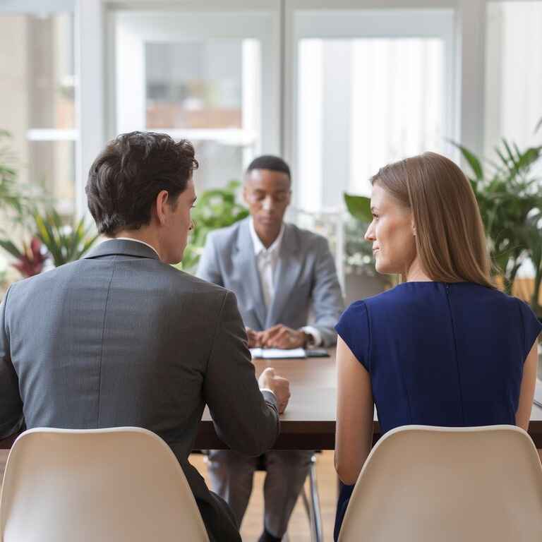 A neutral mediation session in progress, highlighting the calm and cooperative environment of divorce mediation in Nevada