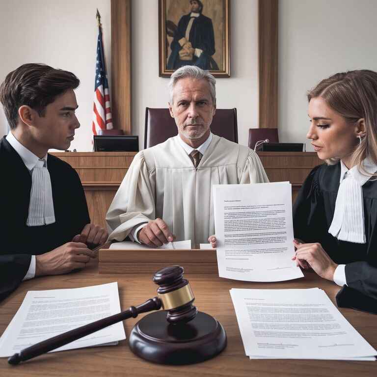 Courtroom with judge's gavel and legal documents, representing nightclub legal claims