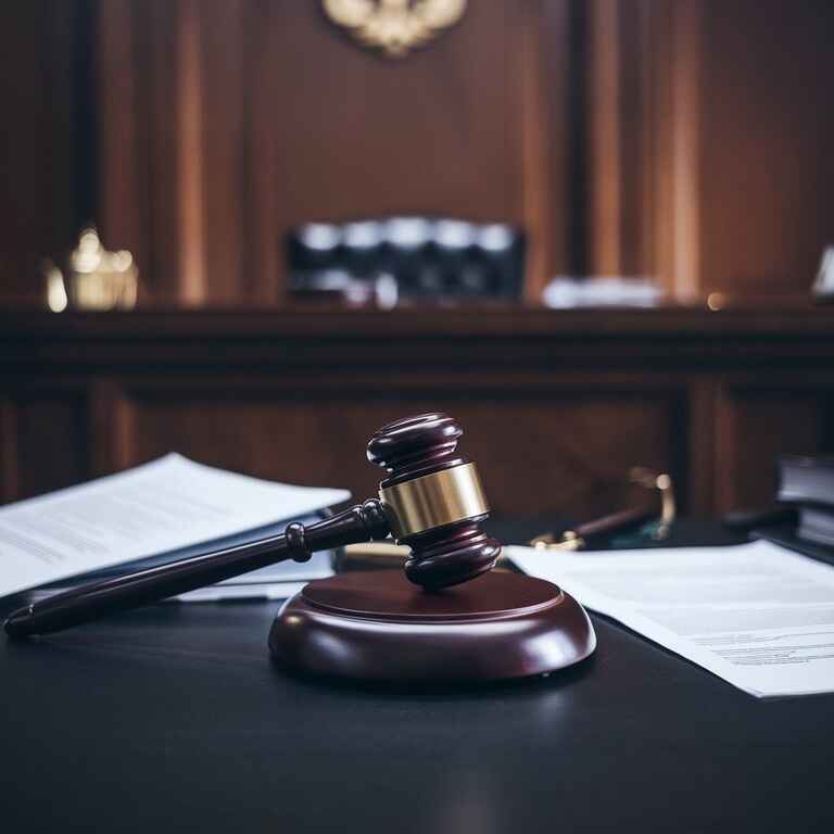 Gavel and legal documents in a courtroom, symbolizing penalties for breathalyzer test refusal or failure