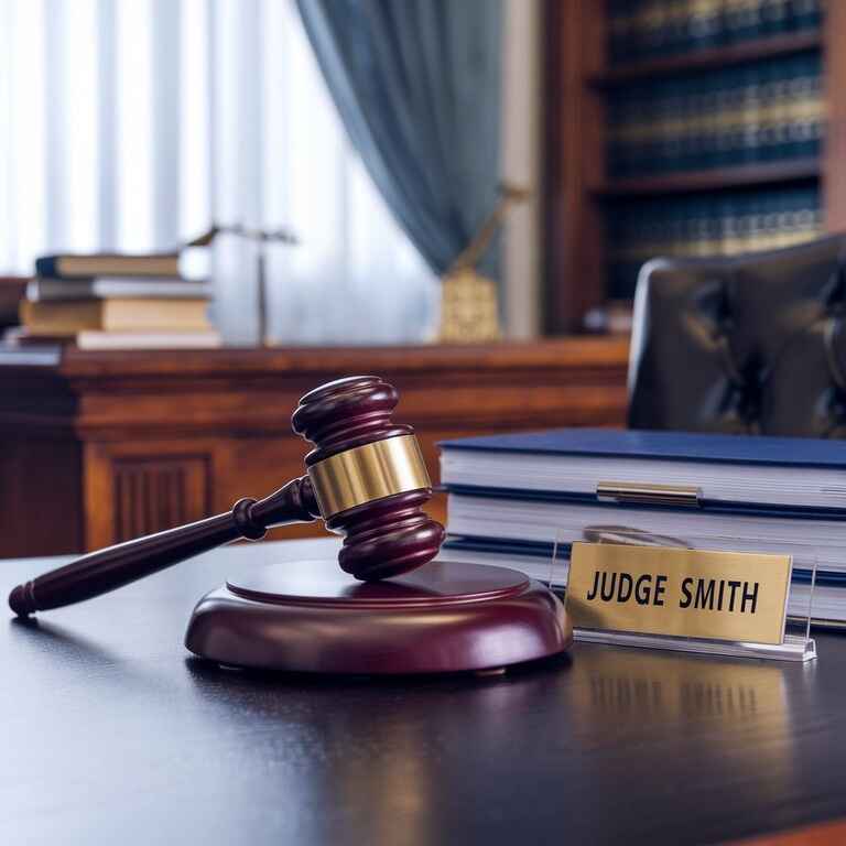 A gavel and legal documents on a desk, representing the legal process involved in defamation claims