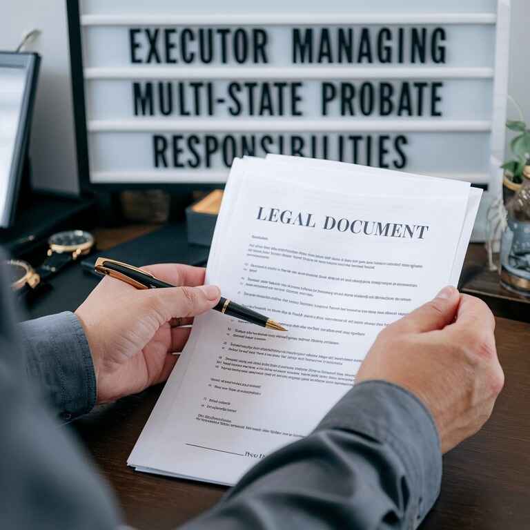 Executor managing multi-state probate with legal document