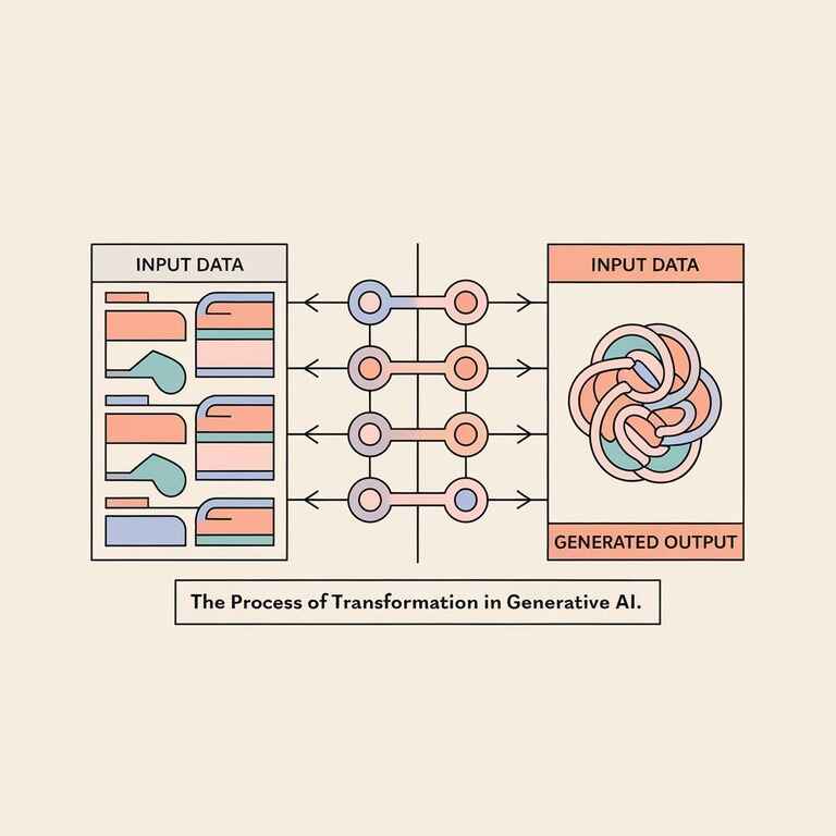 Diagram of a machine learning model illustrating the input-output process in generative AI