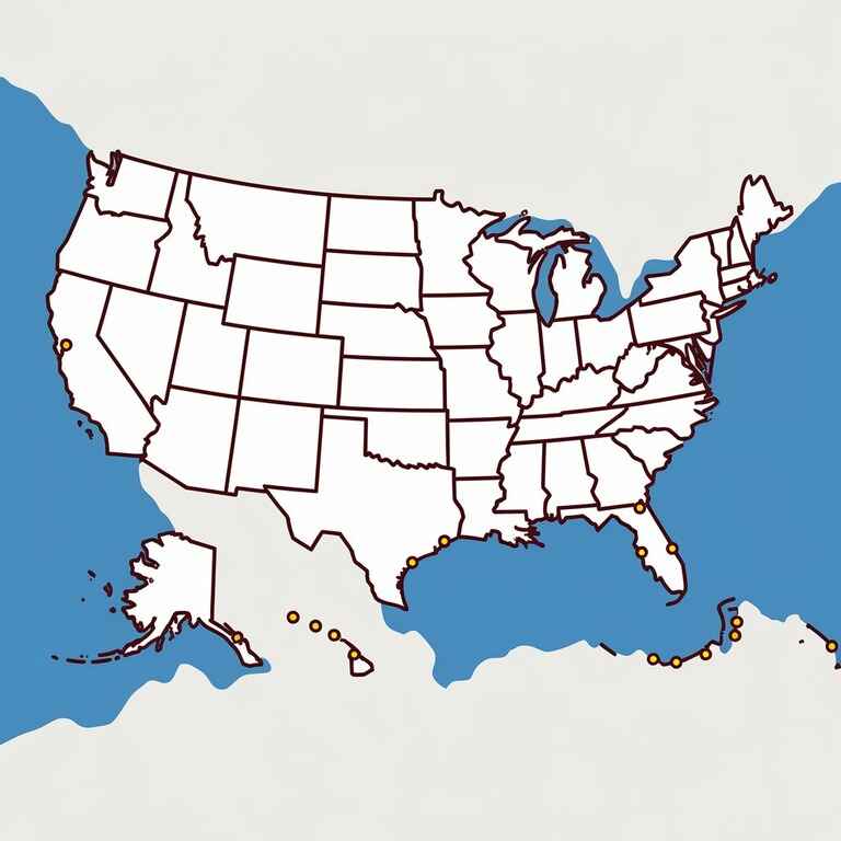 Map of the United States highlighting different states involved in multi-state probate