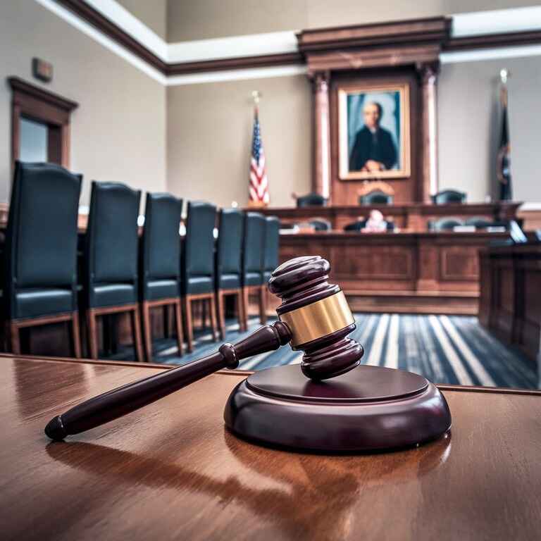 Courtroom with a judge’s gavel, representing criminal cases and the statute of limitations in Nevada