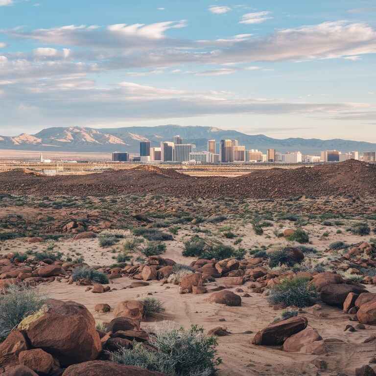 Nevada desert with Las Vegas skyline in the background, symbolizing legal matters in Nevada