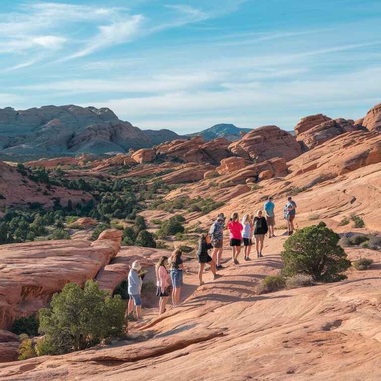 Tourists exploring a recreational spot in Nevada, highlighting the impact of liability laws on visitors.