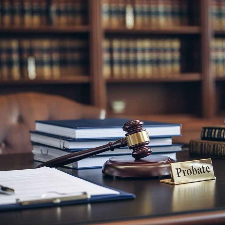 A gavel resting on legal documents symbolizing the probate process