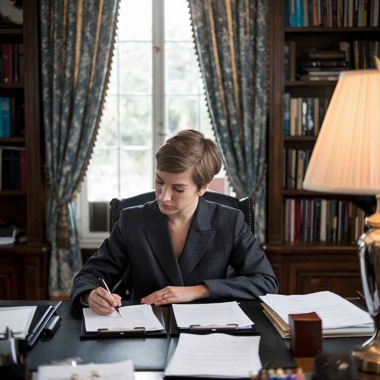 A person making notes while reviewing official documents during the probate process