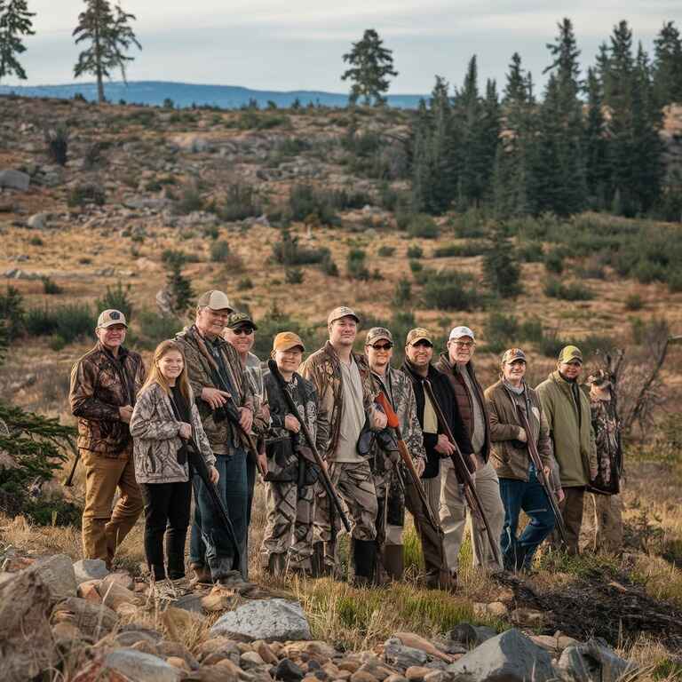 Hunters participating in a special hunting opportunity in Nevada, such as a youth hunt or conservation event