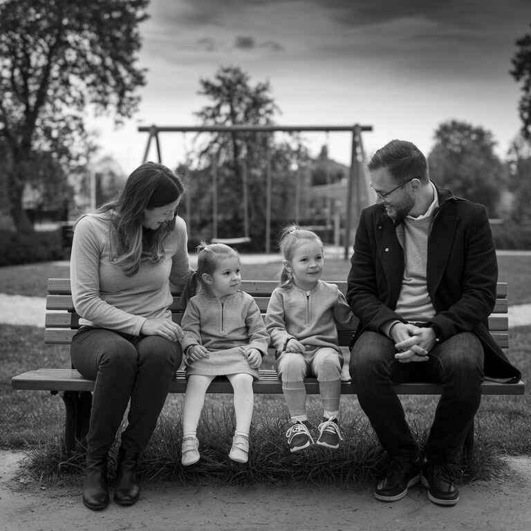 A quiet, empty swing set in a park representing the effect of high-profile divorce on children