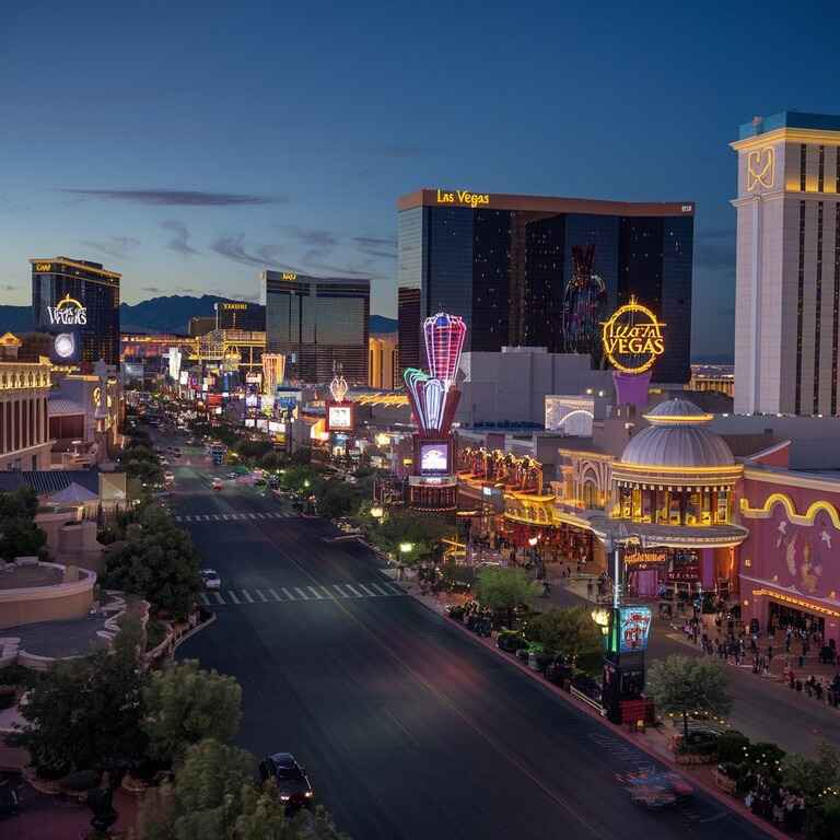 Las Vegas Strip at night, a bustling tourist destination where injuries can occur