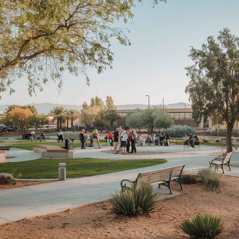 A peaceful protest taking place in a public park in Nevada